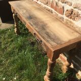 Ash console and false drawer