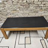 Table basse vintage 1970" bois ardoise