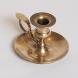 Brass candle holder with cup and handle