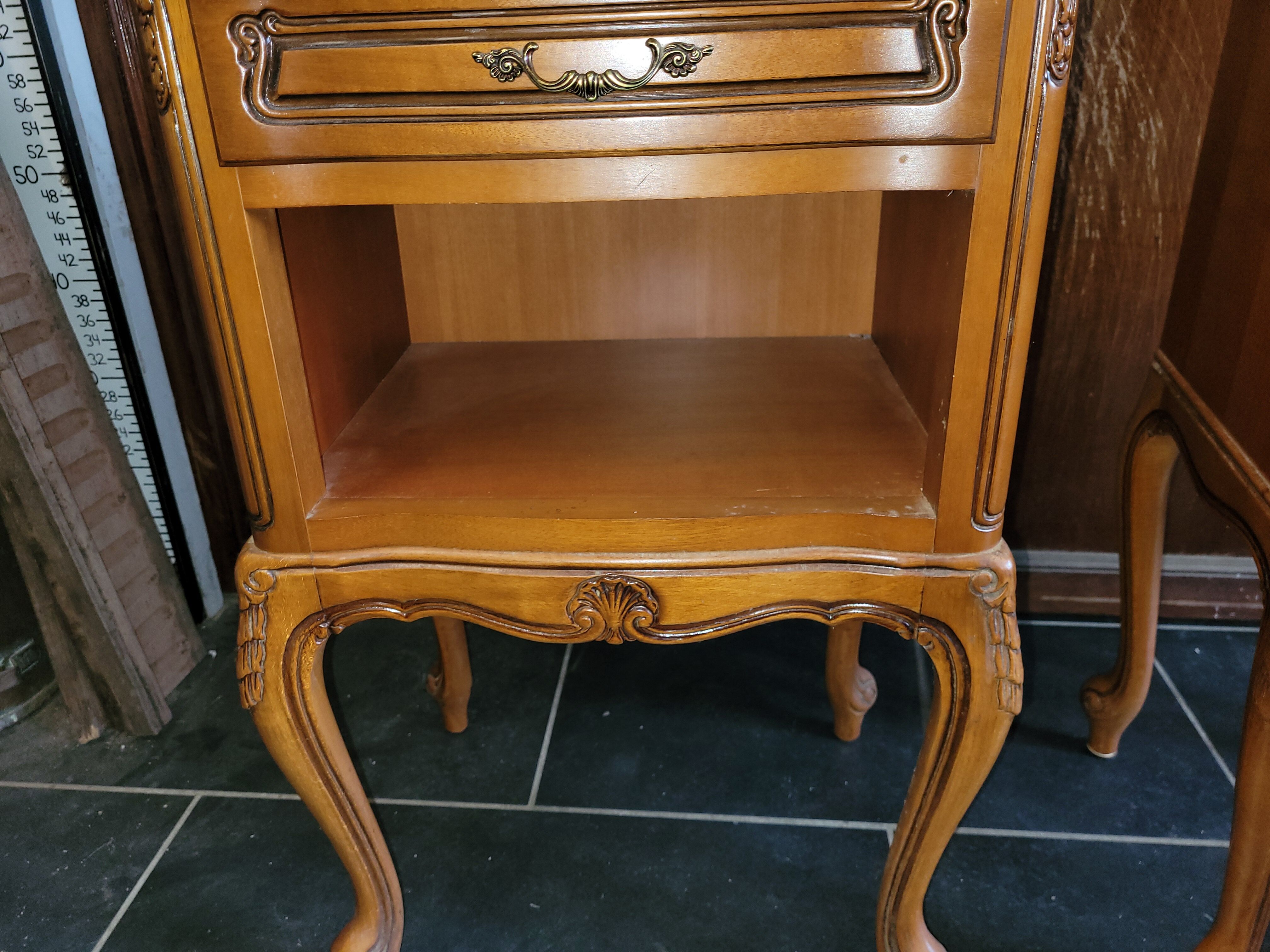 Pair of Louis XV style cherry bedside table