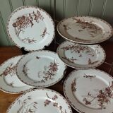 "Carmen" - 5 flat plates ø 23.5cm ironstone Sarreguemines U&C