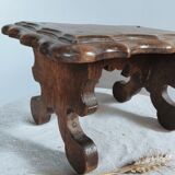 Wooden footrest stool, folk art craft