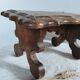 Tabouret repose-pied bois, artisanat art populaire
