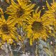 Old painting, still life with sunflowers, signed, XX century