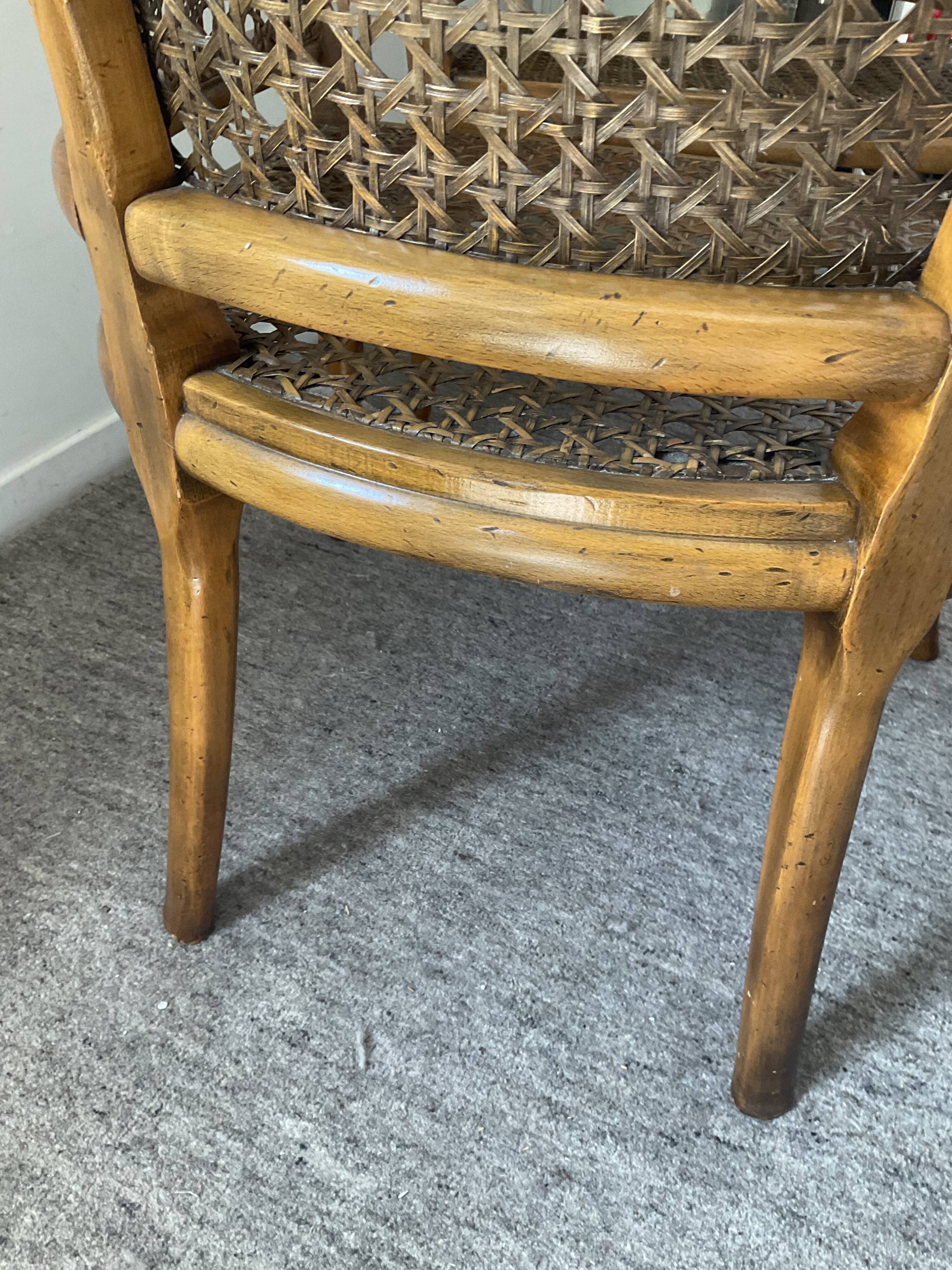 Pair of canned armchairs from the 50s and 60s