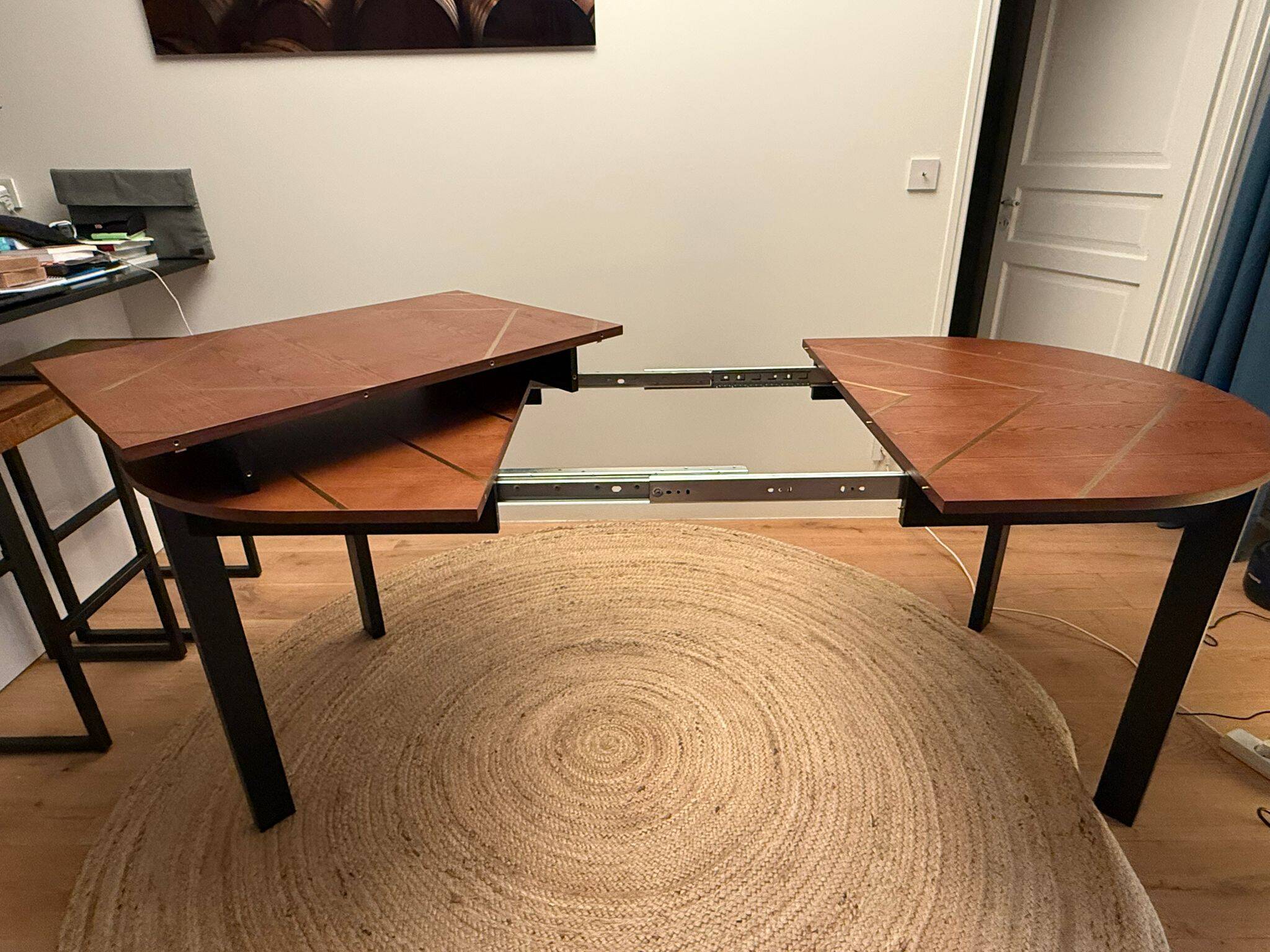Extendable dining table La Redoute - Walnut and Brass Design