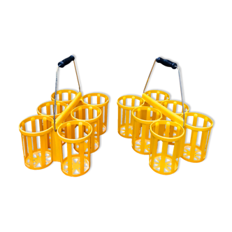 Bottle baskets lockers bottles yellow decoration vintage kitchen