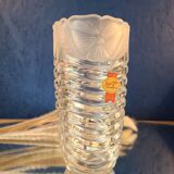 Antique crystal vase, floral pattern