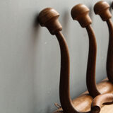 Wall-mounted coat rack, curved wood