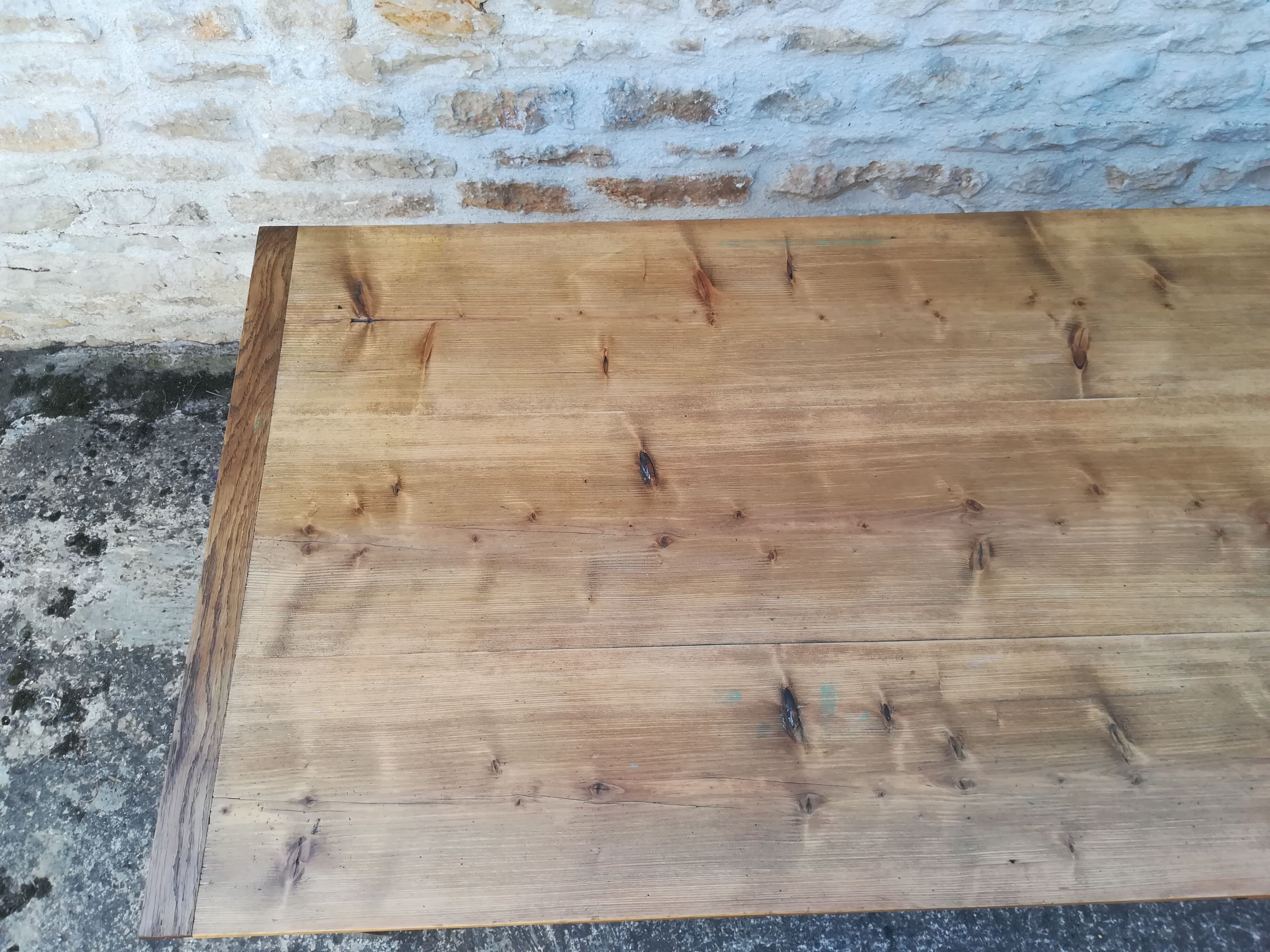 Farmhouse table with two extensions