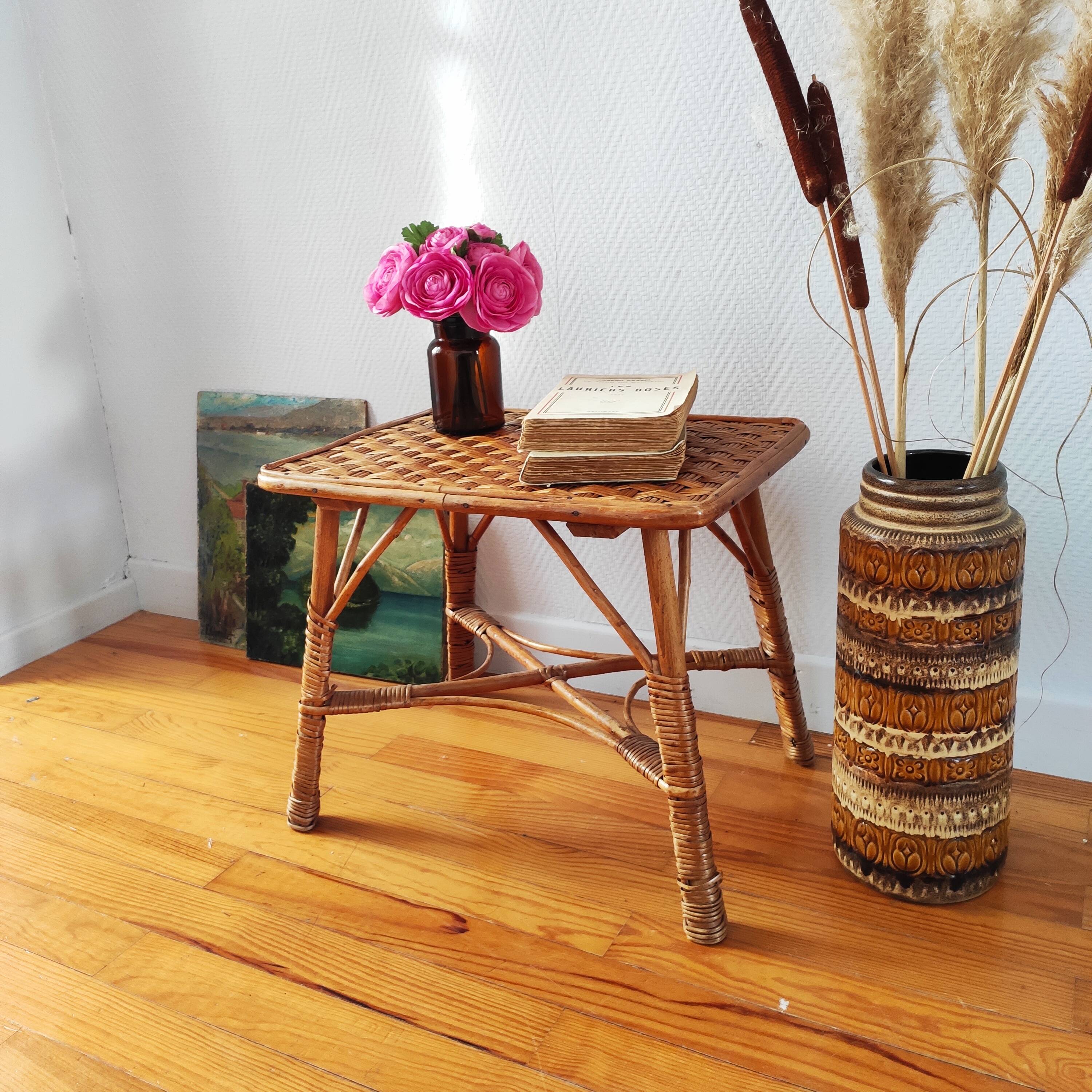 Table basse en rotin, 1950