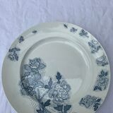 Cake dish, blue floral pattern, k & g luneville model Floreal, vintage and collector