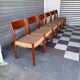 Set of 6 Fristho chairs in teak and rope.
