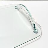 Transparent Glass Tray  Italy 1980s