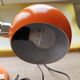 Vintage orange pop desk lamp with a flexible gooseneck - 1970s