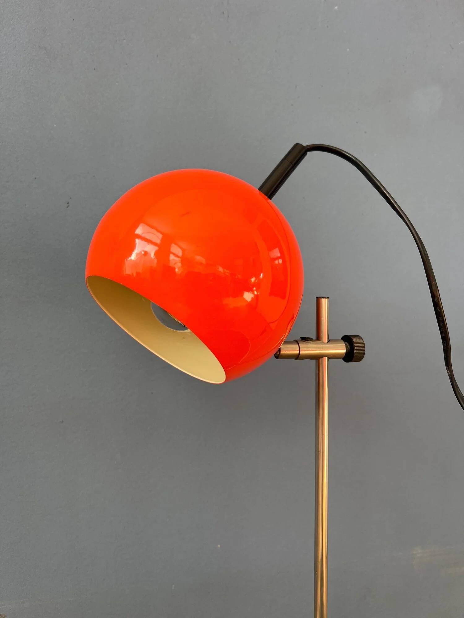 Mid-century orange eyeball space age desk lamp