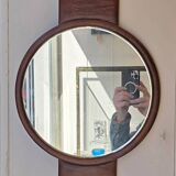 Leather Mirror, attributed to Uno & Östen Kristiansson, Luxus Vittsjö, circa 1970