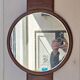Miroir en Cuir, att. à Uno & Östen Kristiansson, Luxus Vittsjö, circa 1970