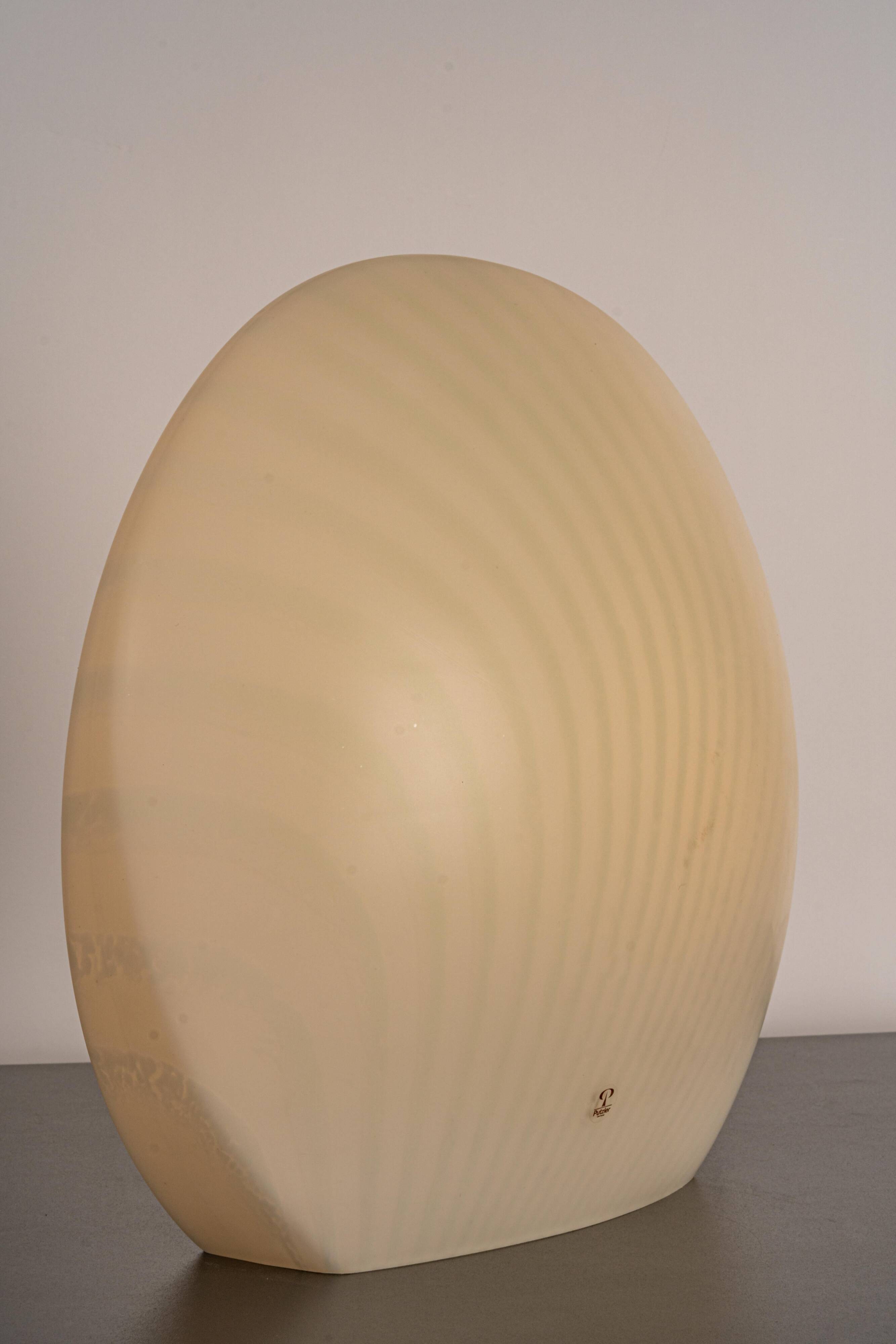 Glass table lamp with zebra pattern by Peill & Putzler, Germany, 1970s.