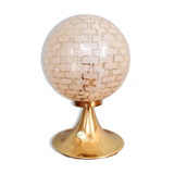 Space Age brass and textured glass table lamp, 1970s