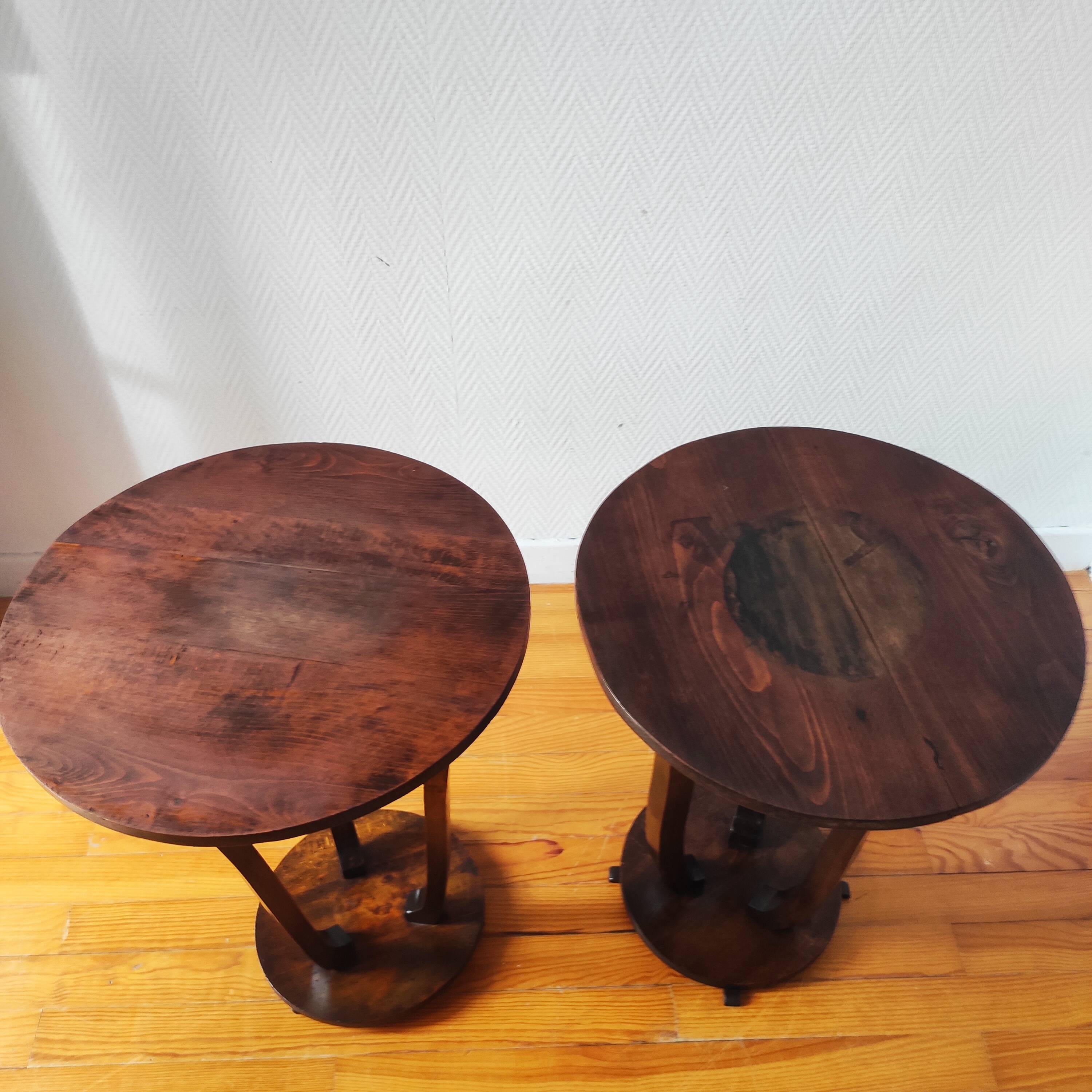 Paire de consoles Art déco en bois