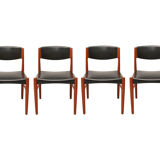 Set of 4 danish dining chairs in teak