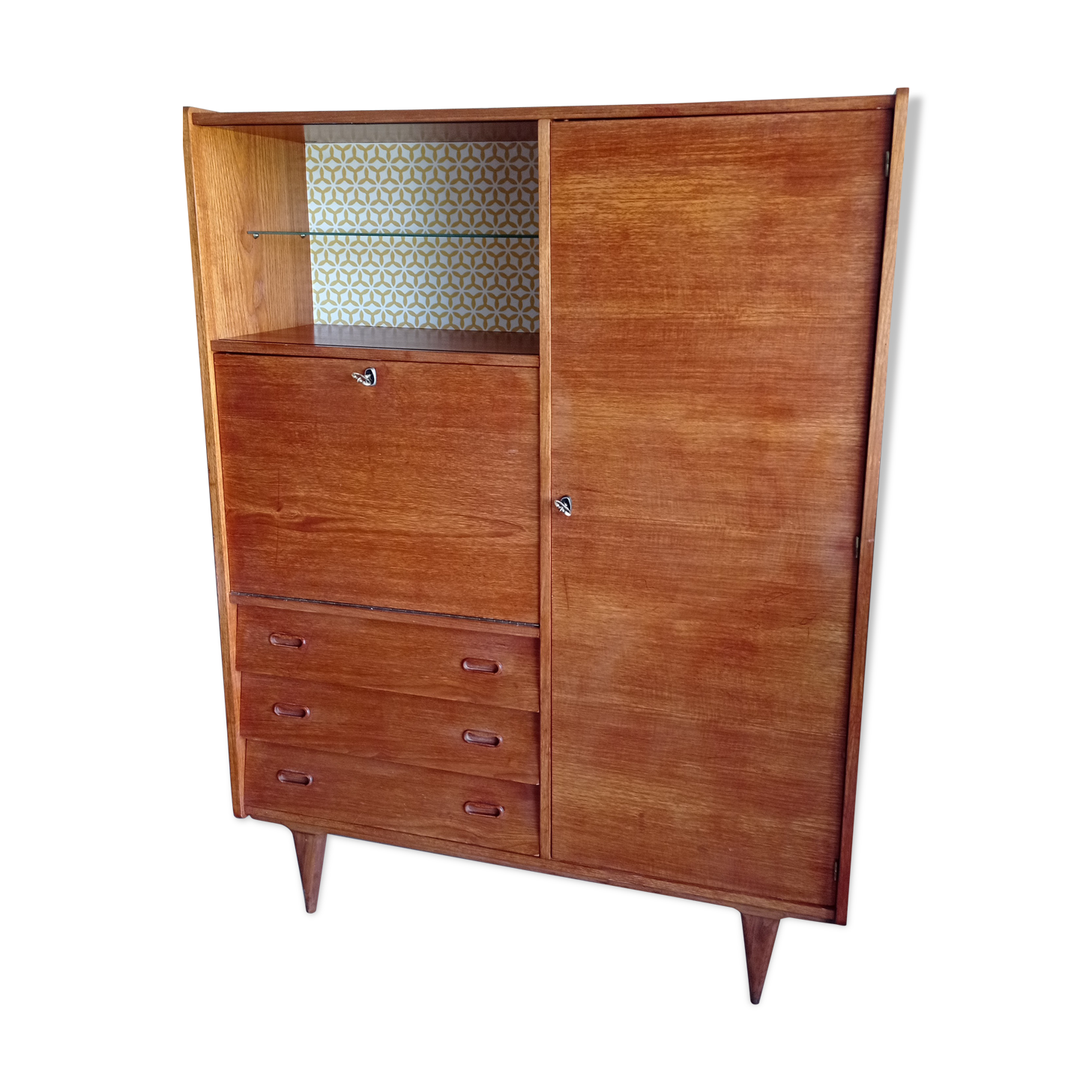 Multifunction teak cabinet
