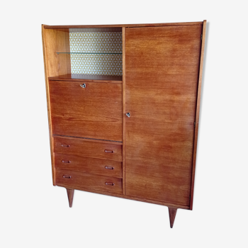 Multifunction teak cabinet