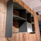 Wall shelf with lockers
