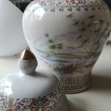 Vase with handcrafted Asian style porcelain lid