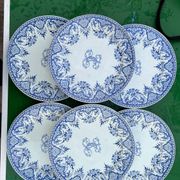 6 assiettes Gien série monogramme « 2nd choix »