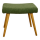 Tabouret à assise en boucle large vert-olive - pieds ronds en hêtre