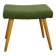 Tabouret à assise en boucle large vert-olive - pieds ronds en hêtre