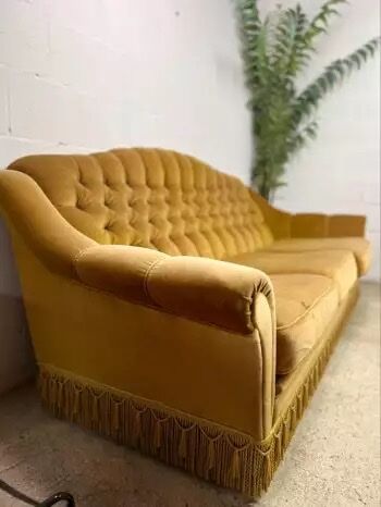 Vintage ochre yellow sofa