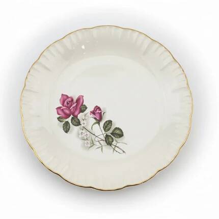6 assiettes plates en porcelaine Digoin Sarreguemines - Modèle Sévigné