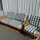 Vintage rattan lounge – sofa and two armchairs – 1960s/70s