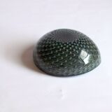 Vide poche bullicante et filigrana vert moucheté d’or, Murano 1950.