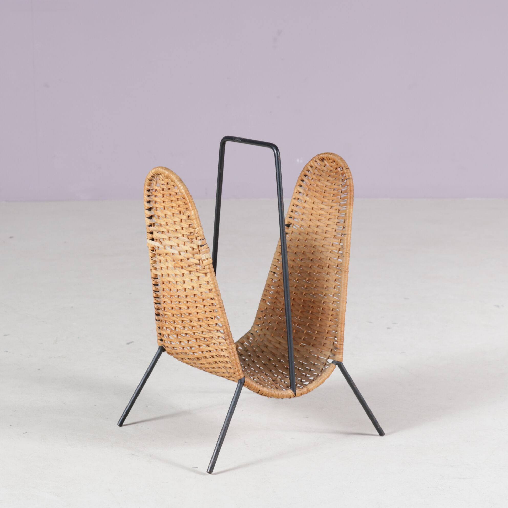 1950s Carl Auböck attributed magazine holder from Denmark