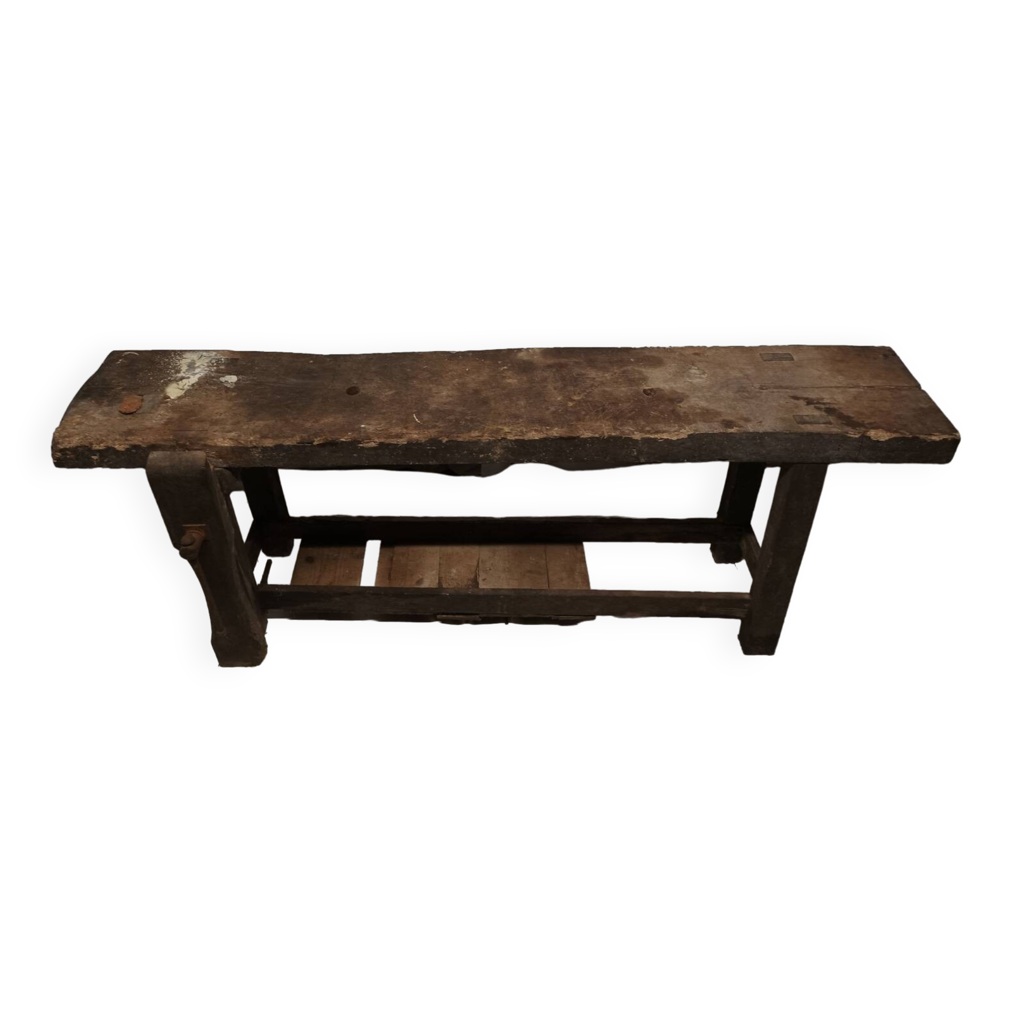 Old vintage wooden workbench