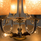 Art deco chrome plated chandelier