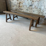 Pair of small antique solid wood benches