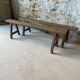 Pair of small antique solid wood benches