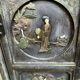 Buffet chinois vintage en laque noire sculptures Nagao des années 50