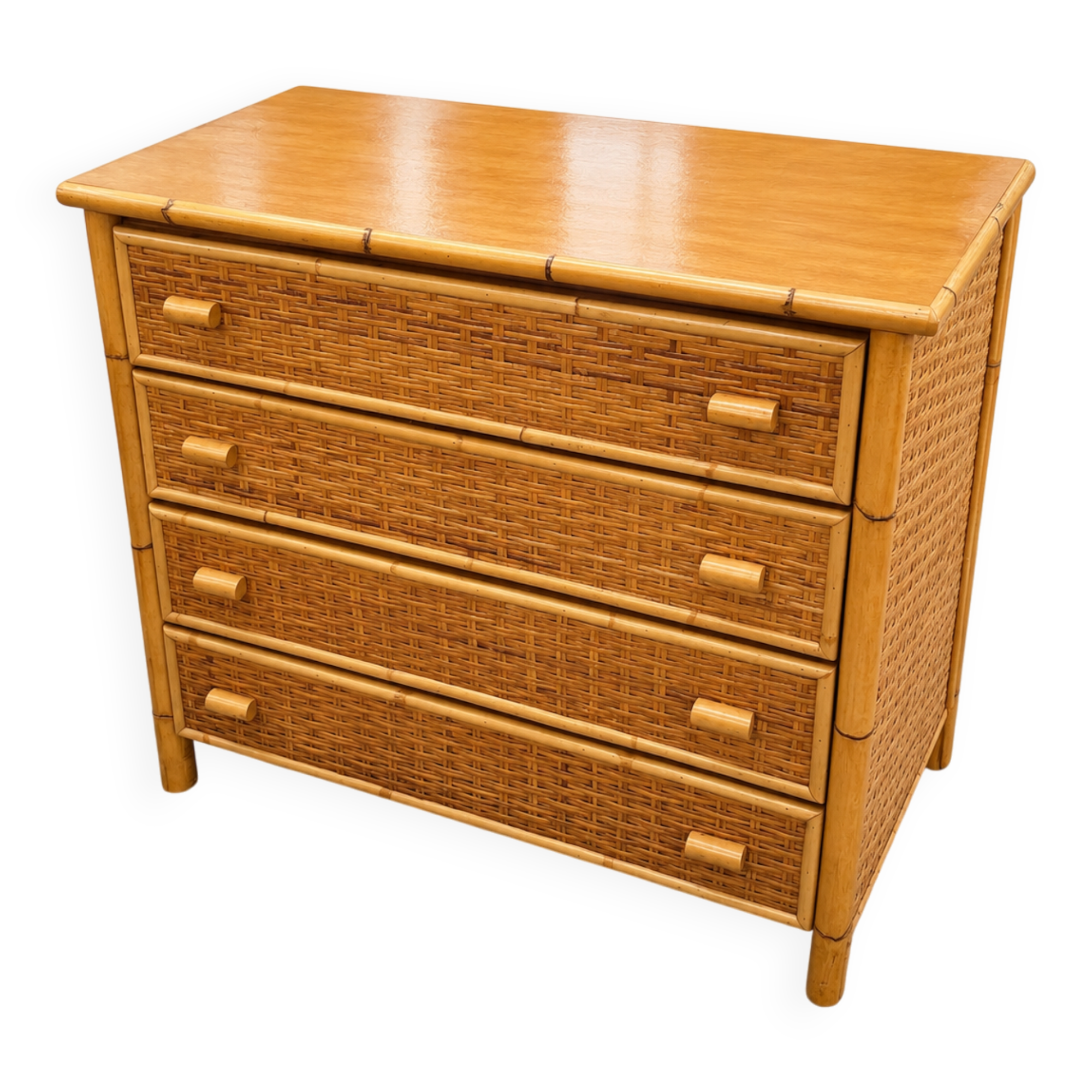 Rattan chest of drawers
