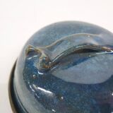 Blue ceramic butter dish, France 1960's