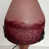 Mushroom lamp in frosted stained glass