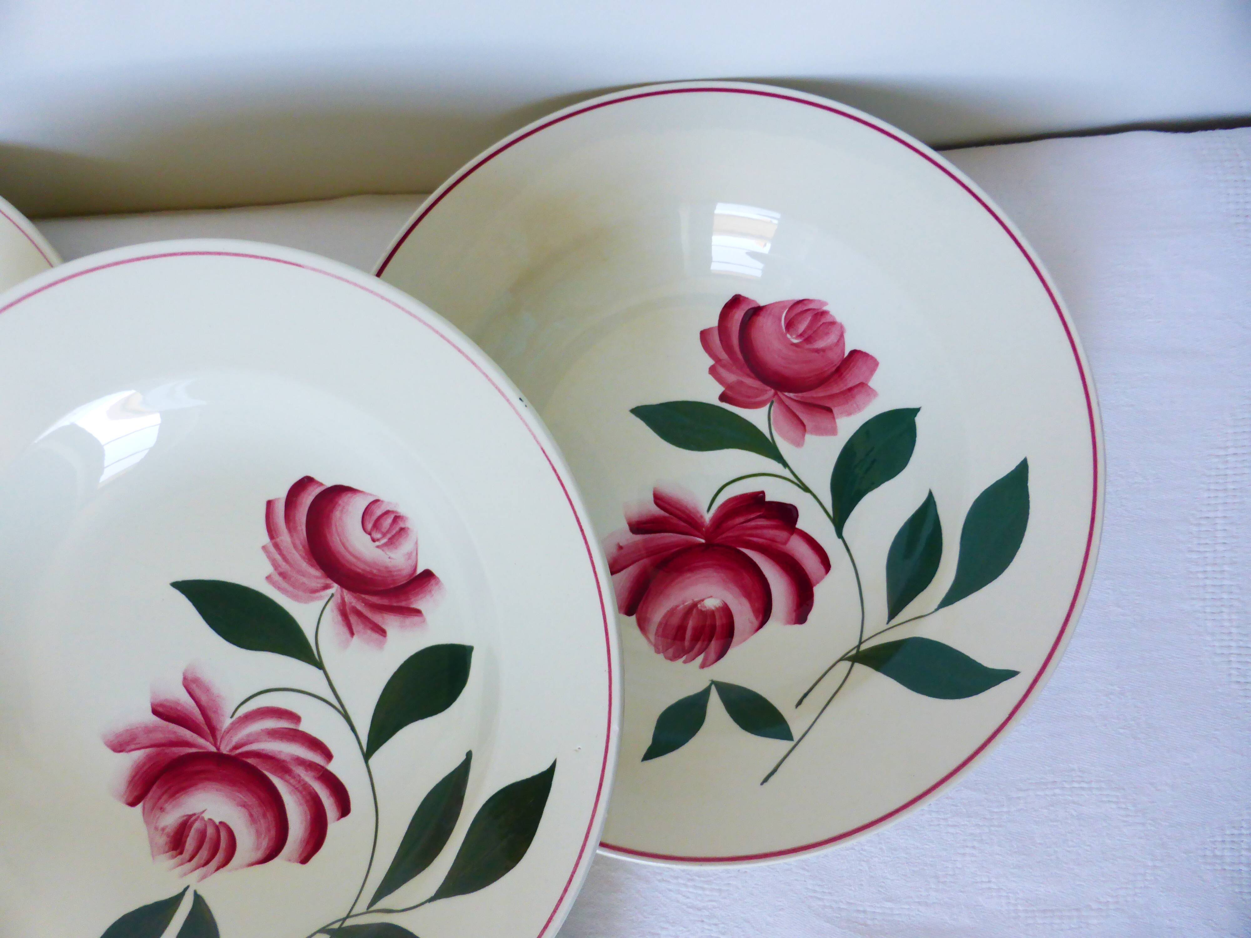 Set of 4 soup plates from Printemps Paris, Essonnes model 210619