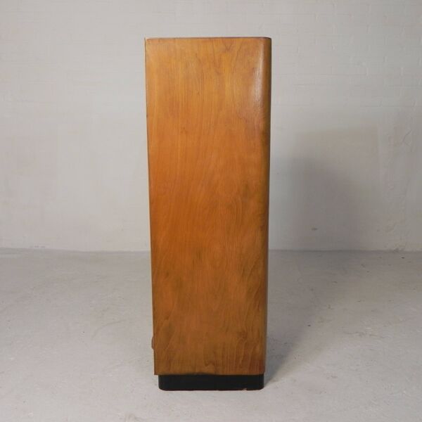 Armoire à rideau en bois de bouleau vintage Ekawerk Horn Lippe, Allemagne 1950s