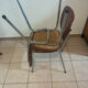 Set of 2 brown faux leather chairs – 1970s – vintage