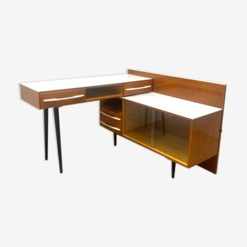 Bureau avec retour design Mojmir Požar par UP Zavody,  Vintage Tchèque 1960s